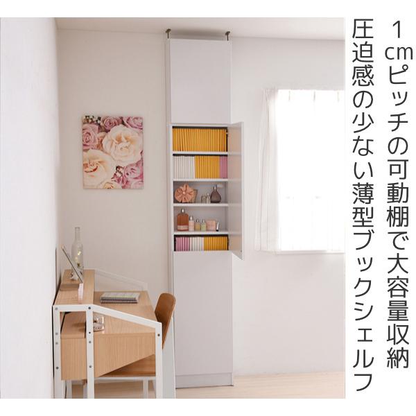 本棚 ブックシェルフ スリム 1cmピッチ 薄型 扉付棚 幅41.5cm 上 本棚 ブックシェルフ スリム 1cmピッチ 薄型 扉付棚 幅41.5cm 上