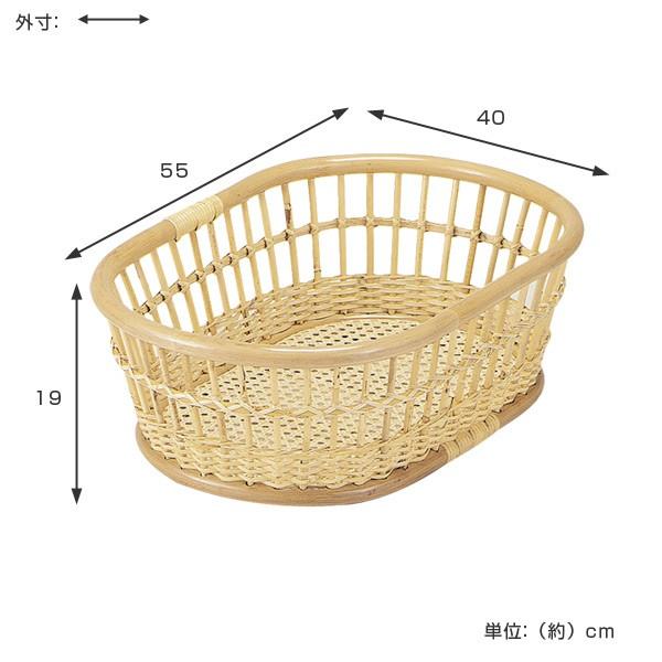 籐　脱衣カゴ　ラタン製　BS9N　幅55cm （ 籐家具 アジアン家具 かご ）｜livingut｜02