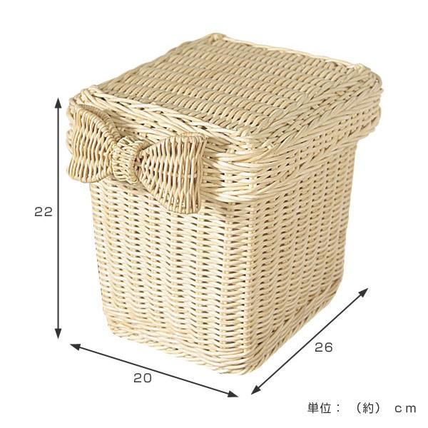□在庫限り・入荷なし□ 籐 フタ付 バスケット 角型 幅20cm □在庫限り・入荷なし□ 籐 フタ付 バスケット 角型 幅20cm