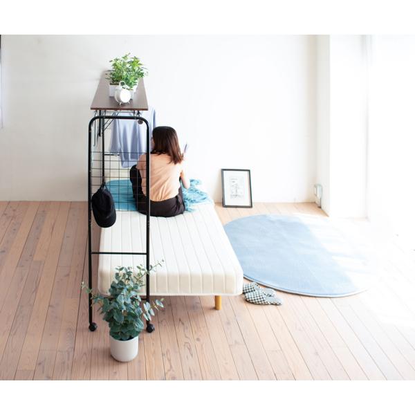 オープンラック ベッド上 収納ラック 伸縮タイプ スチール製 ラック スチール 収納 スチールシェルフ スチール棚 幅広 ベッド周り リビングート ヤフー店 通販 Yahoo ショッピング