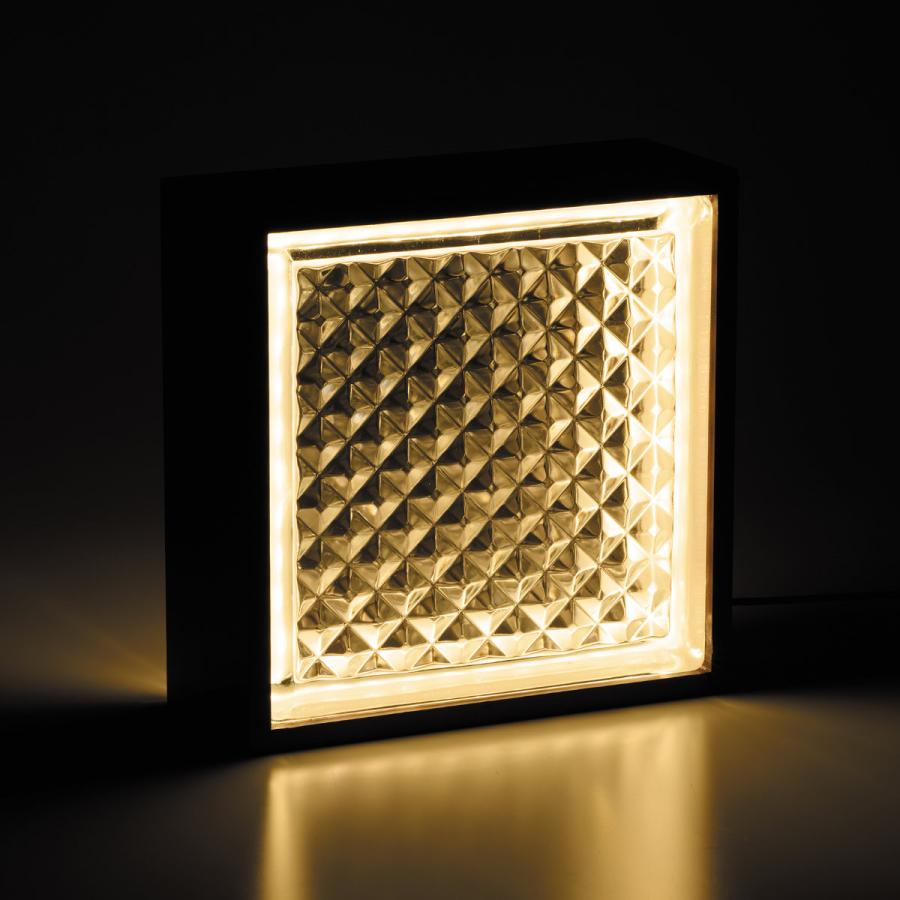 テーブルランプ ガラスブロックライト 調光式 USB電源 AC