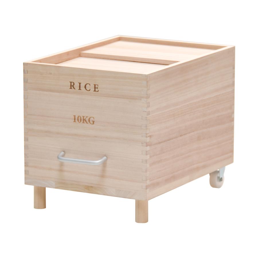 米びつ 10kg Rice キャスター付き ( 米櫃 桐 木製 天然木 調湿 米びつ 10kg Rice キャスター付き ( 米櫃 桐 木製 天然木 調湿
