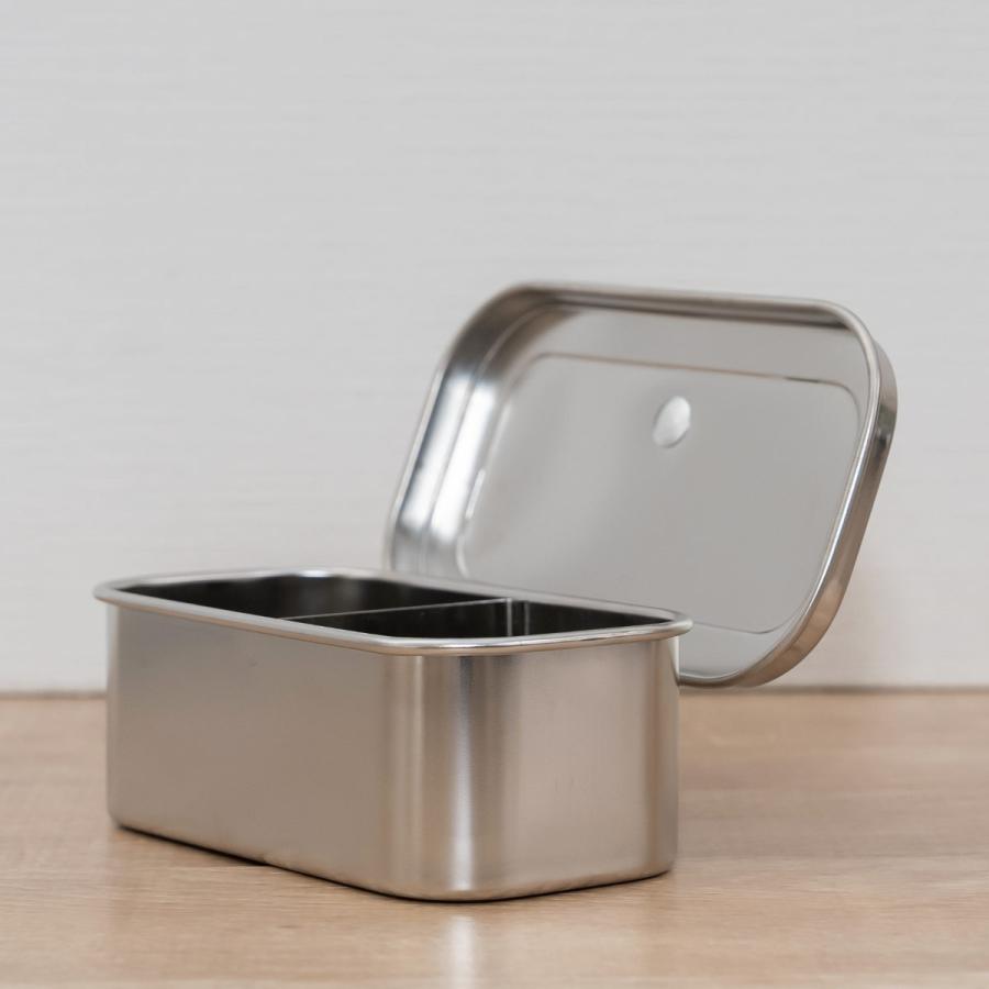 保存容器 18-8プレス ヤクミ入れ 2つ仕切り （ 薬味入れ ステンレス 蓋