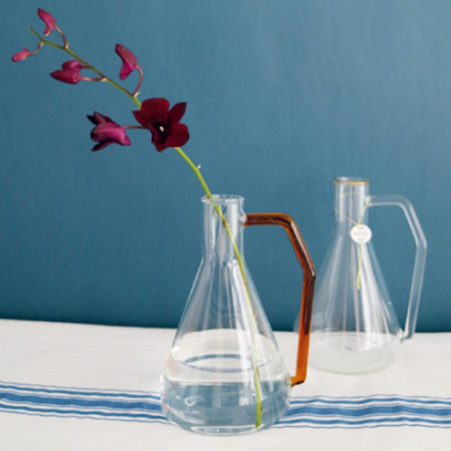 青色 ガラス製 フラスコ型花瓶 【公式通販】