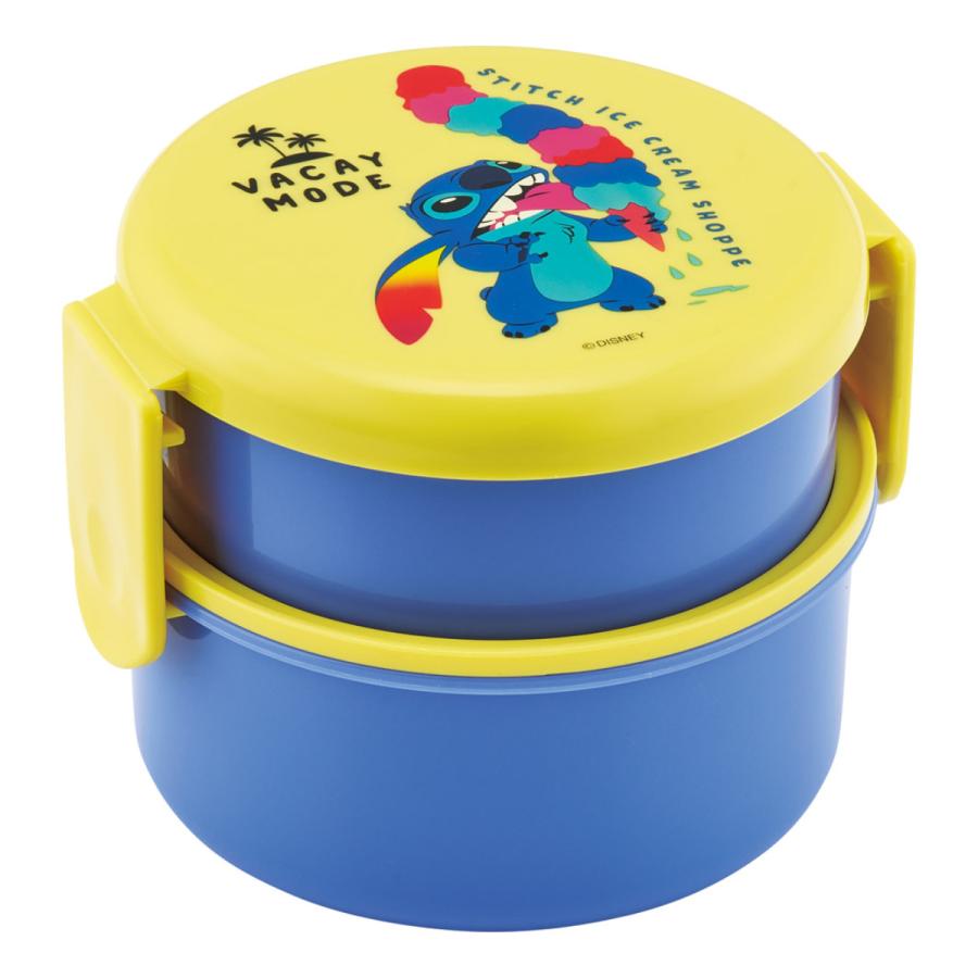 新品 タッパーウェア ステッチ キッズランチセット スケーター お弁当箱 2段 500ml 抗菌丸型ランチボックス スティッチ