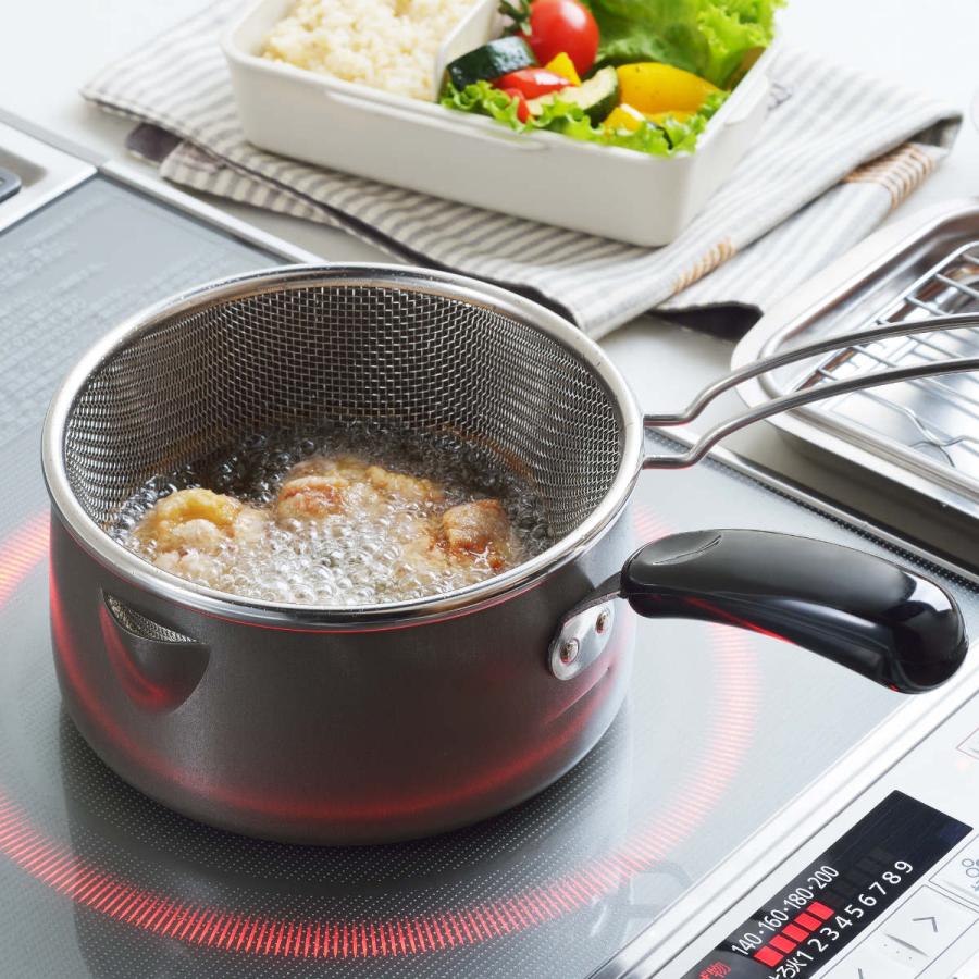 ヨシカワ 天ぷら鍋 16cm IH対応 ストレーナー付き お弁当 ヨシカワ 天ぷら鍋 16cm IH対応 ストレーナー付き お弁当