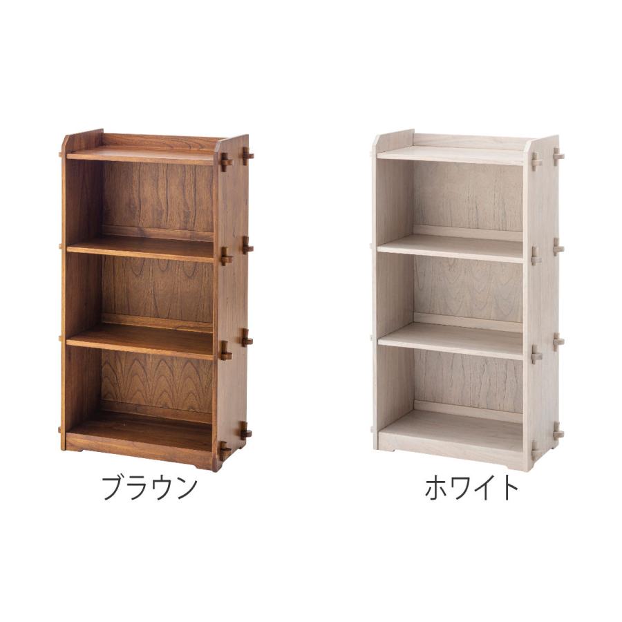 東谷 本棚 コンパクト 幅56cm 3段 天然木 簡単組立 （ ラック 工具不要