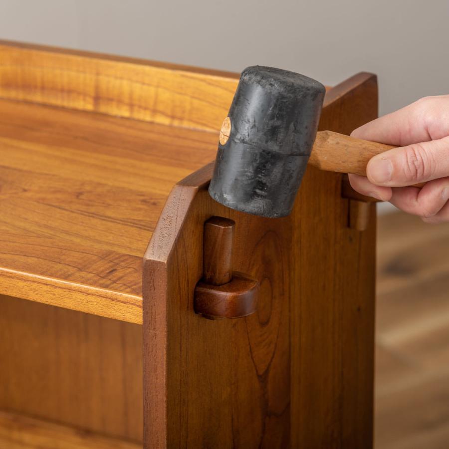 東谷 本棚 コンパクト 幅56cm 3段 天然木 簡単組立 （ ラック 工具不要