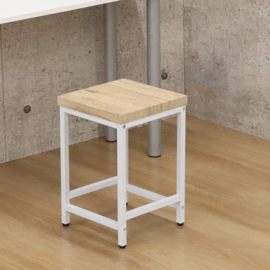 【Pina様限定】①メタル製ドロップ型スツール 高さ調整可能 座面高45cmカントリースツール｜パイン材木製スツール｜パインファクトリー