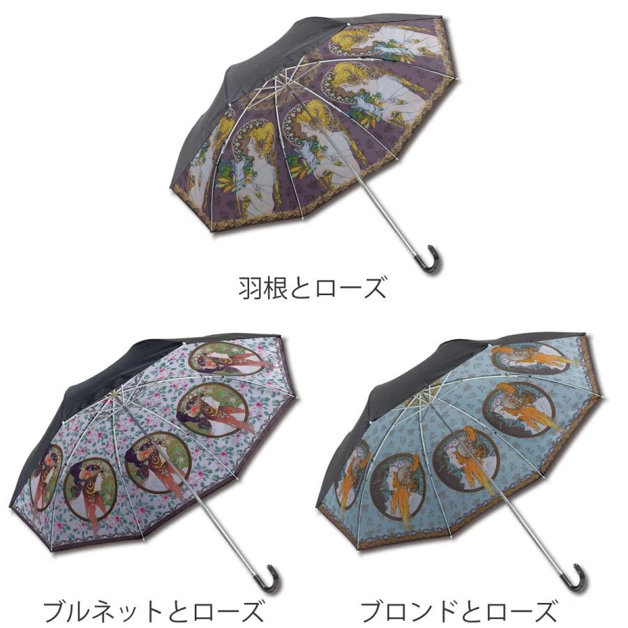折りたたみ傘 晴雨兼用 名画折りたたみ傘 アールヌーボー （ 傘