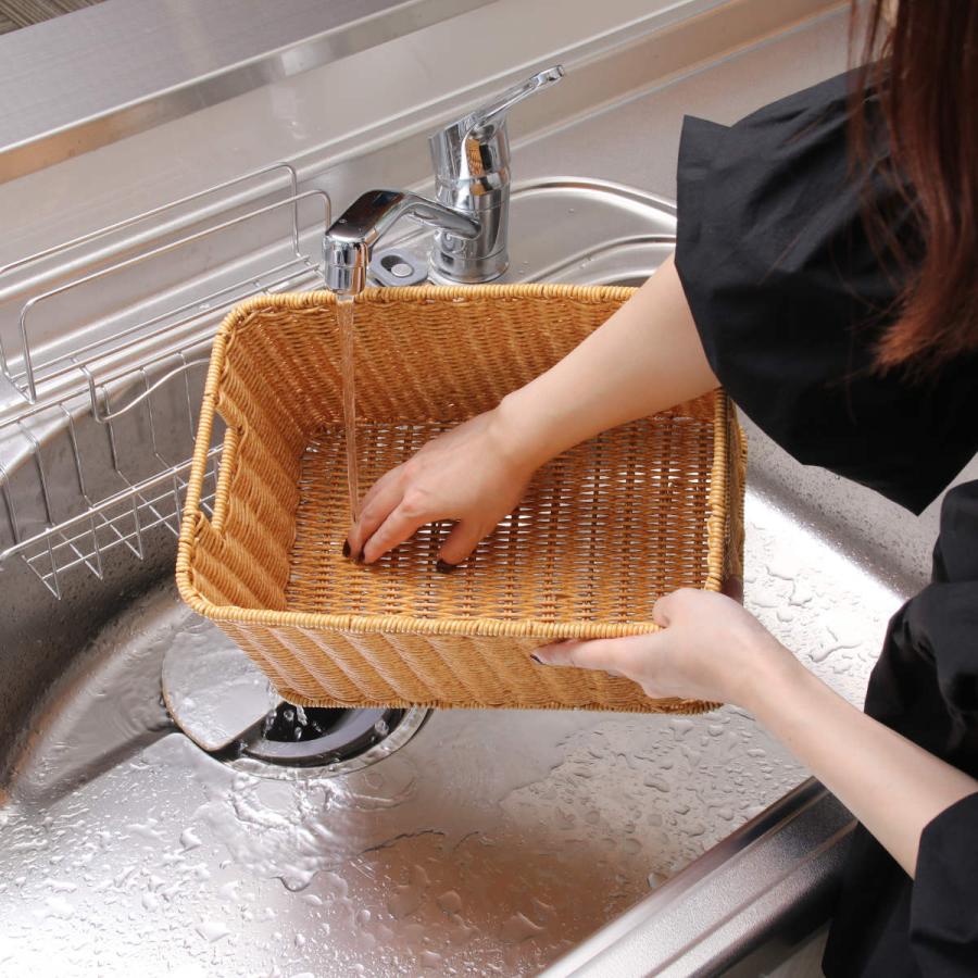 不二貿易（Fuji Boeki） バスケット 洗える収納ボックス かご 水洗い