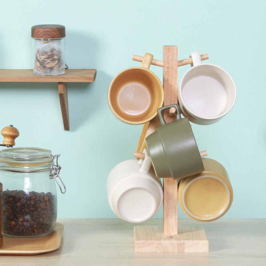 不二貿易 ディッシュラック 木製 マグカップツリー ボヌール