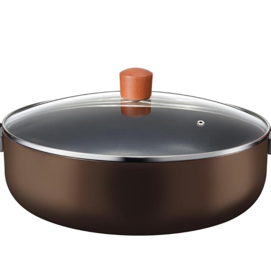 和平フレイズ 卓上鍋 30cm IH対応 ガラス蓋付き なごみ丈膳 大型鍋