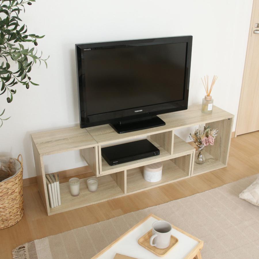 不二貿易（Fuji Boeki） テレビ台 伸縮型 L字型 幅105cm-207cm 木製