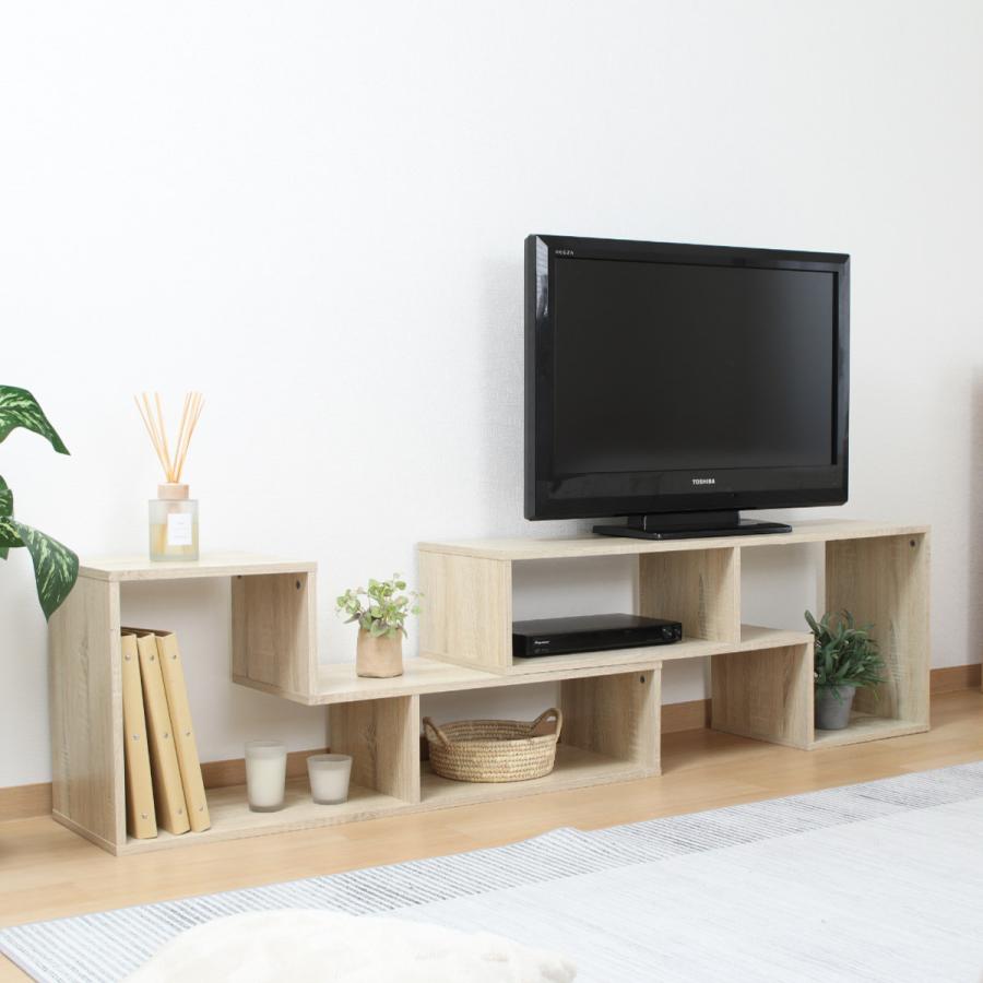 不二貿易（Fuji Boeki） テレビ台 伸縮型 L字型 幅105cm-207cm 木製