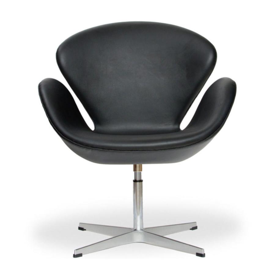 リビングチェア 回転式 座面高44cm 本革 ラウンジチェア Sイージー