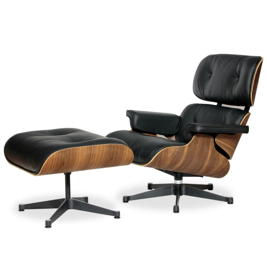 リビングチェア 座面高42cm 本革 ウォールナット イームズ ラウンジ