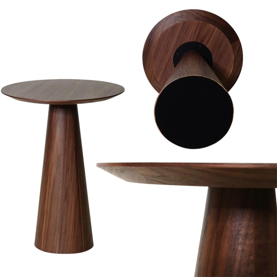 コーヒーテーブル 円型 直径45cm 高さ60cm ウォールナット ピルツ