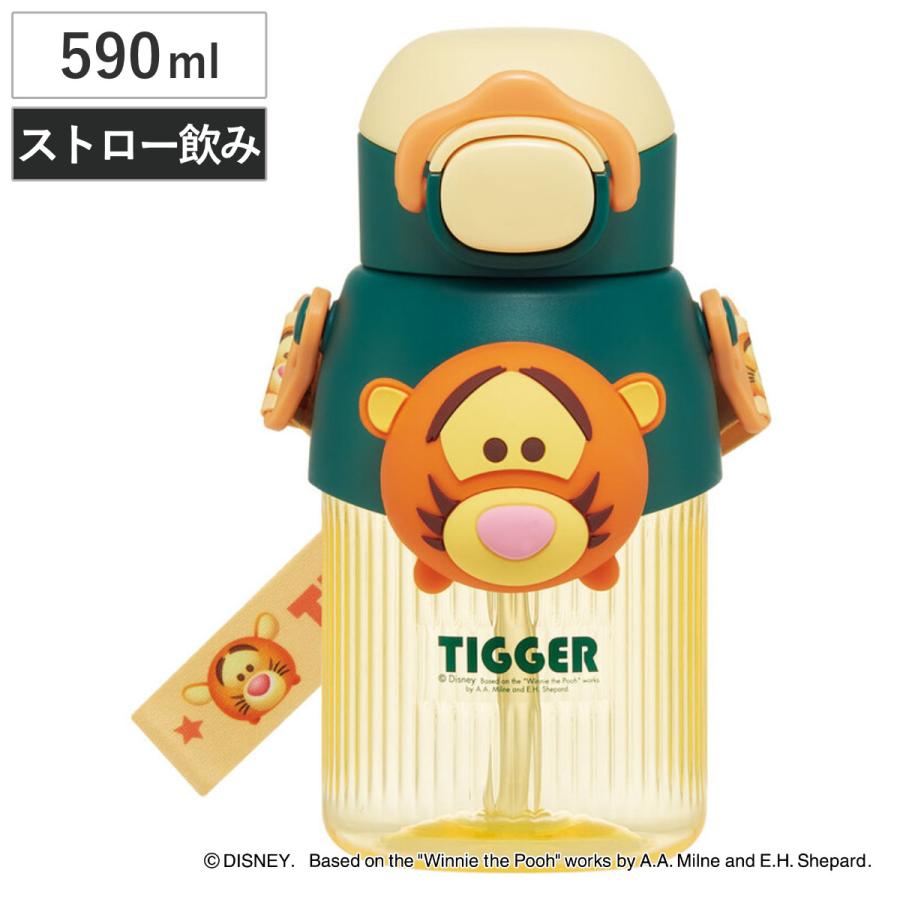 スケーター 水筒 590ml マスコットストローボトル ツムツムティガー