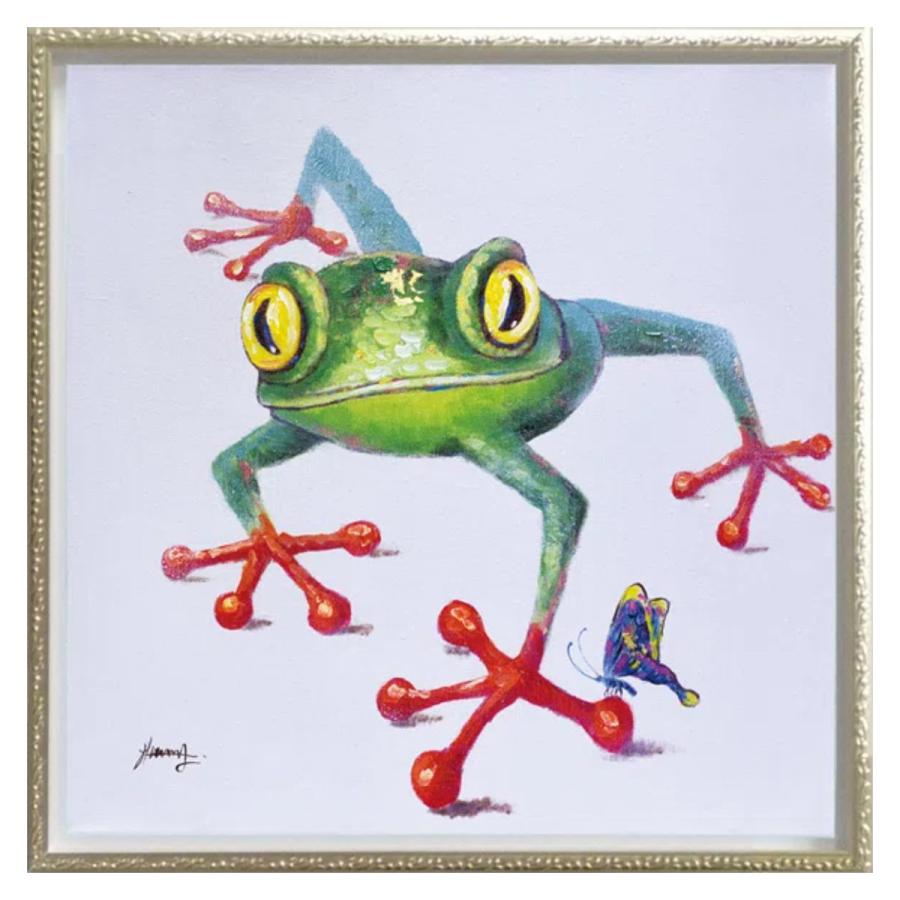 絵画 アート キング フロッグ/インテリア 額入り
