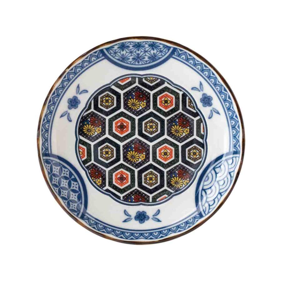 小皿 12cm 3.5寸 プレート 藍染小紋 磁器 （ 食洗機対応 電子レンジ