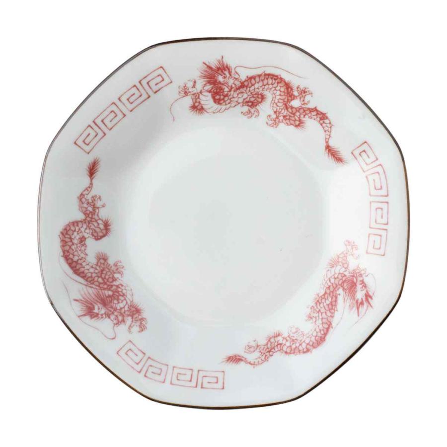 八角皿 プレート 19cm チャーハン皿 レトロ中華 磁器 ( 食洗機 八角皿 プレート 19cm チャーハン皿 レトロ中華 磁器 ( 食洗機