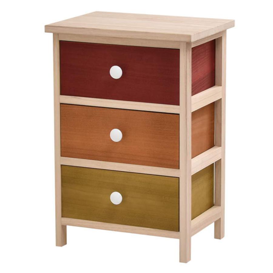 桐の3段チェスト 楽天市場】桐チェスト 幅40cm 3段 カラフル 軽量 天然木 （ チェスト