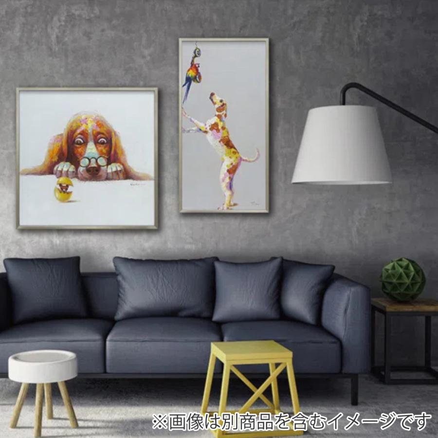 アートパネル オイルペイントアート 『エッグ ドッグ』 83×83cm アートパネル オイルペイントアート 『エッグ ドッグ』 83×83cm