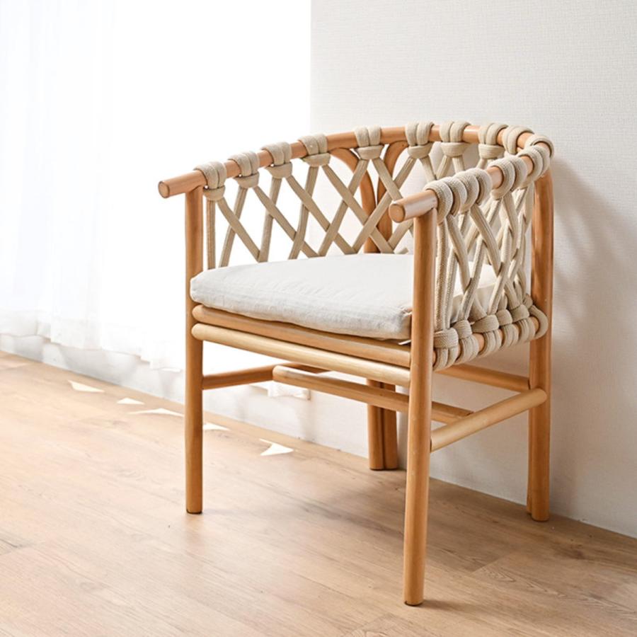 ロープチェア ラタン 座面高45cm クッション付 Breeze ( ラタン ロープチェア ラタン 座面高45cm クッション付 Breeze ( ラタン