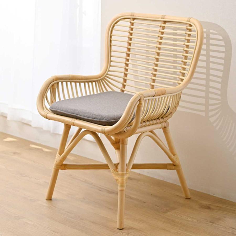 ダイニングチェア ラタン 座面高45cm クッション付 Breeze ダイニングチェア ラタン 座面高45cm クッション付 Breeze
