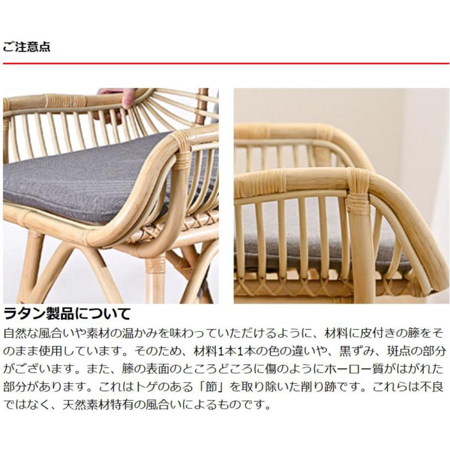 ダイニングチェア ラタン 座面高45cm クッション付 Breeze ダイニングチェア ラタン 座面高45cm クッション付 Breeze