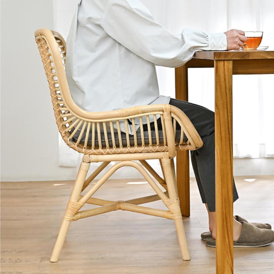 ダイニングチェア ラタン 座面高45cm クッション付 Breeze ダイニングチェア ラタン 座面高45cm クッション付 Breeze