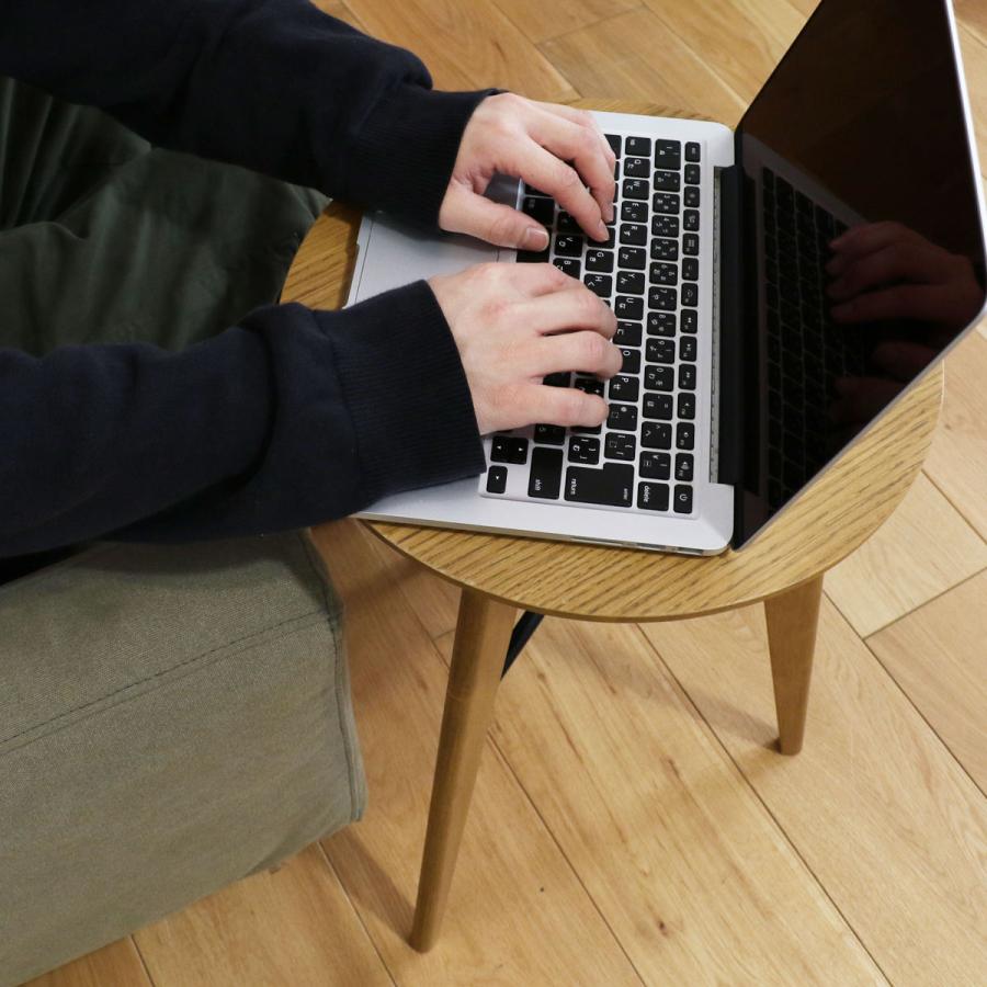 サイドテーブル 円型 直径38cm 高さ59cm ソフトヴィンテージ風 Rasic