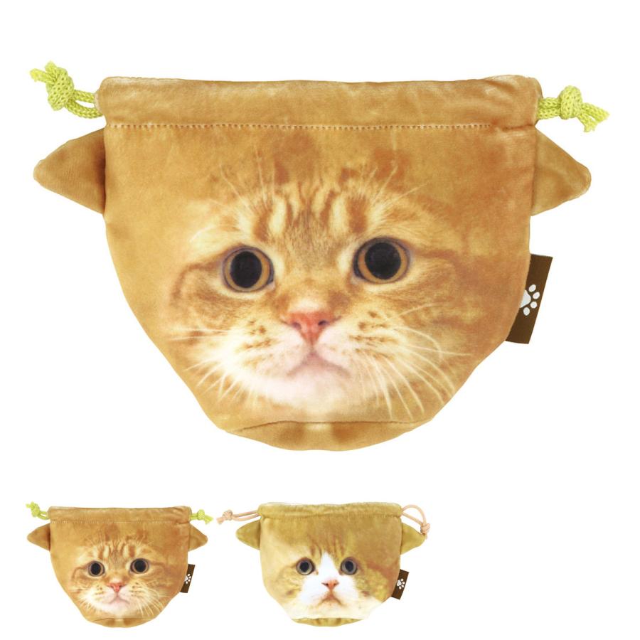 スケーター 巾着 ポーチ フェイス 茶太郎ときなこ 猫 （ フェイス 