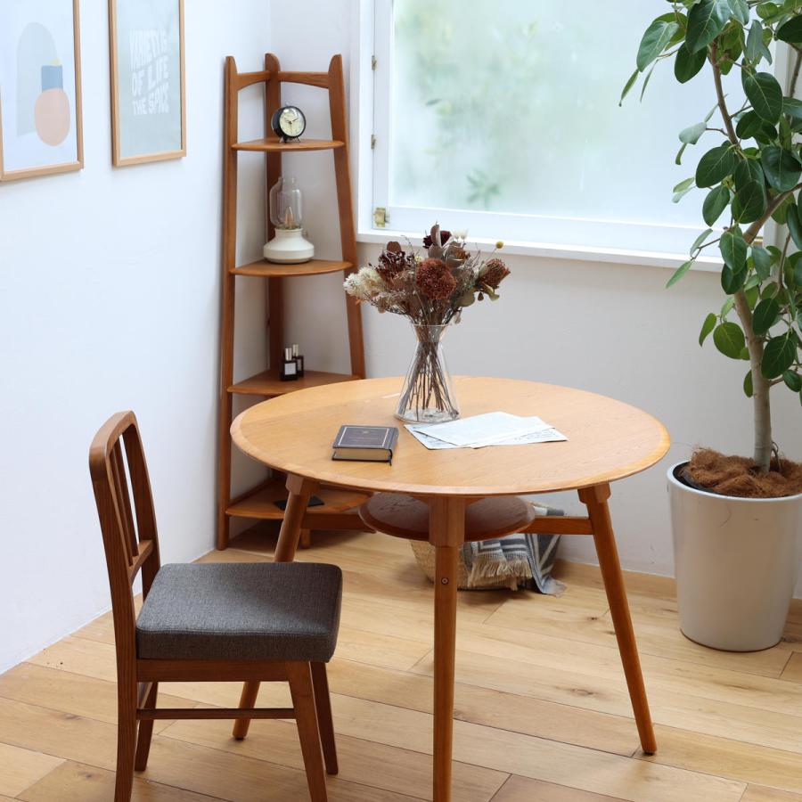 コーナーラック 幅35cm 4段 天然木 OAKER （ シェルフ 棚 コーナー