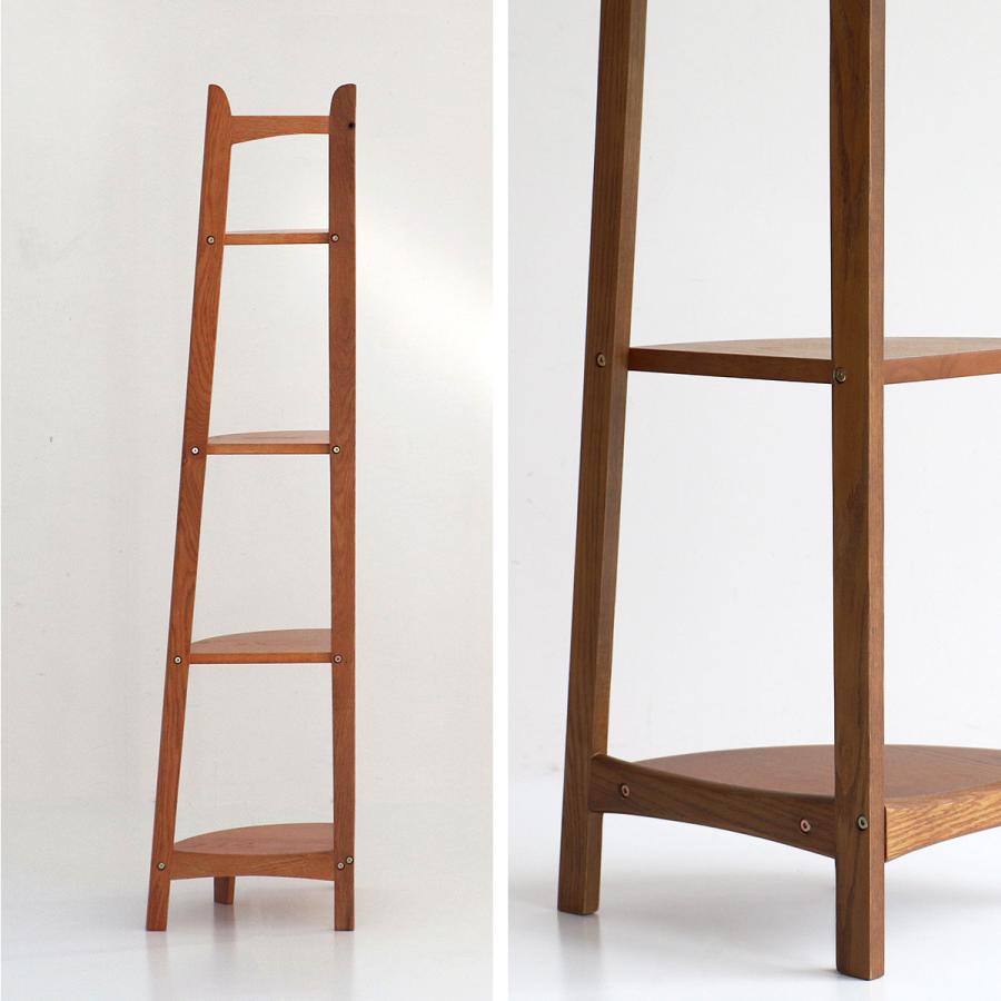 神戸家具 ハンドメイド オーク無垢 コーナーラック 飾り棚 花台 クロス