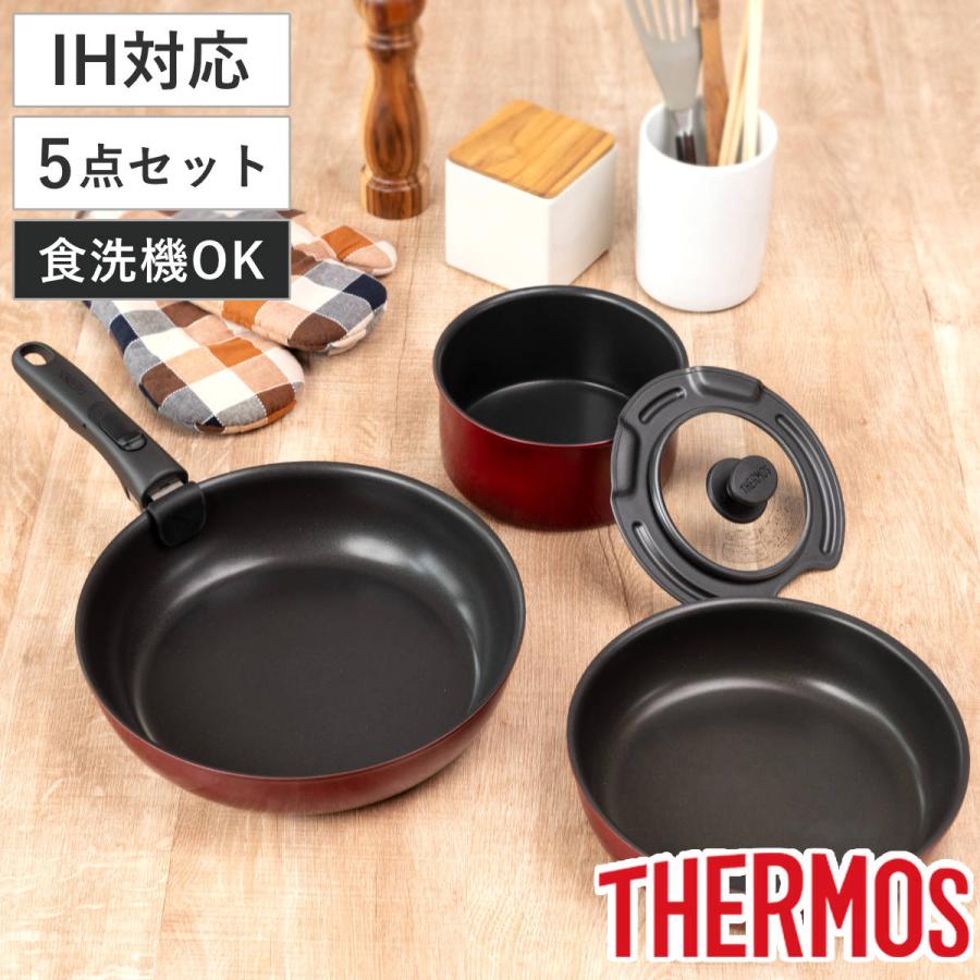 サーモス❗️IH・ガス火対応のフライパン5点セット 楽天市場】取っ手のとれる フライパンセット 5点 IH対応 THERMOS ih