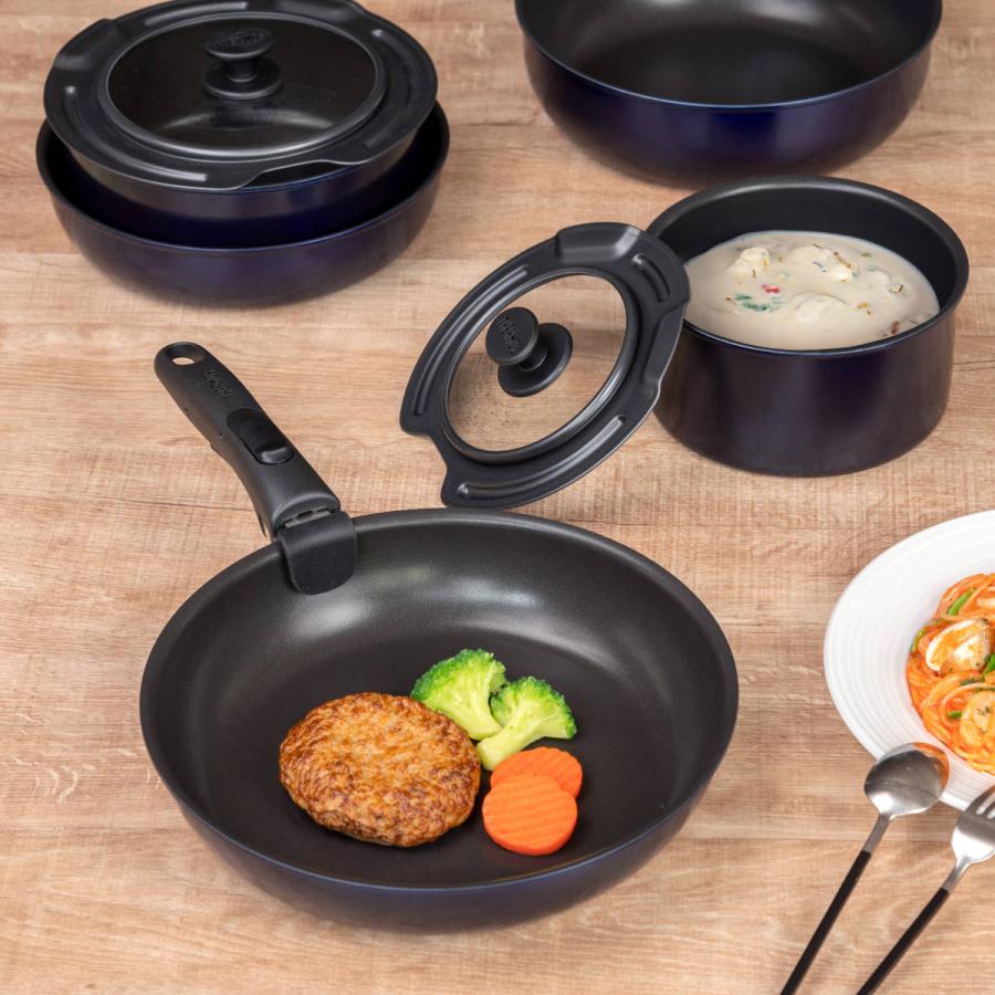 THERMOS フライパン 8点セット ガス火専用 THERMOS サーモス ガス火専用 取っ手のとれる フライパン 8点