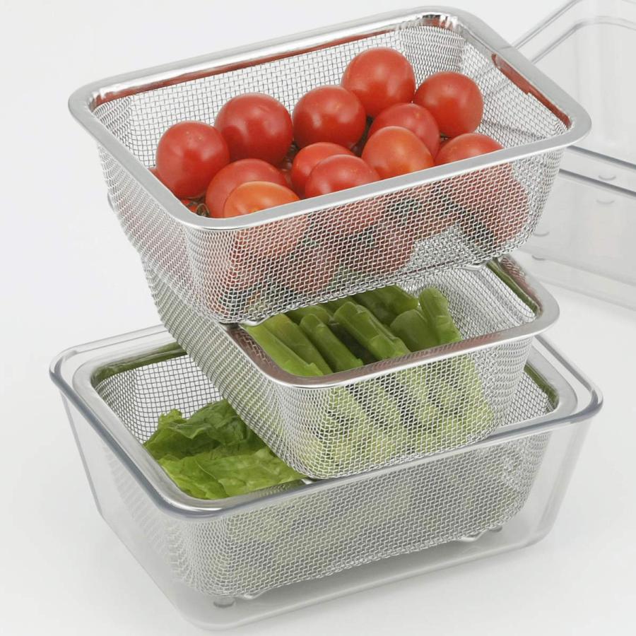 下村企販 耐熱クリアバット＆ザル 9点セット 蓋付き 日本製 （ 食洗機