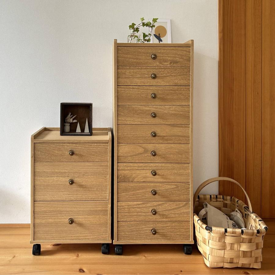 マーゼルン 総桐チェスト 幅40cm 浅深3段 キャスター付 A4収納 日本製