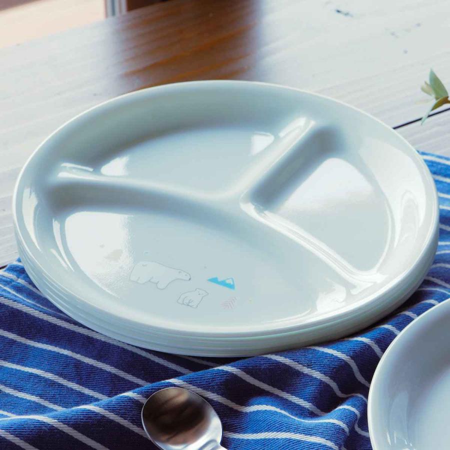 ランチプレート 21.5cm CORELLE コレール シロクマ 強化ガラス 5枚セット （ 食洗機対応 電子レンジ対応 オーブン対応 仕切り皿 アニマル 動物 ）の画像