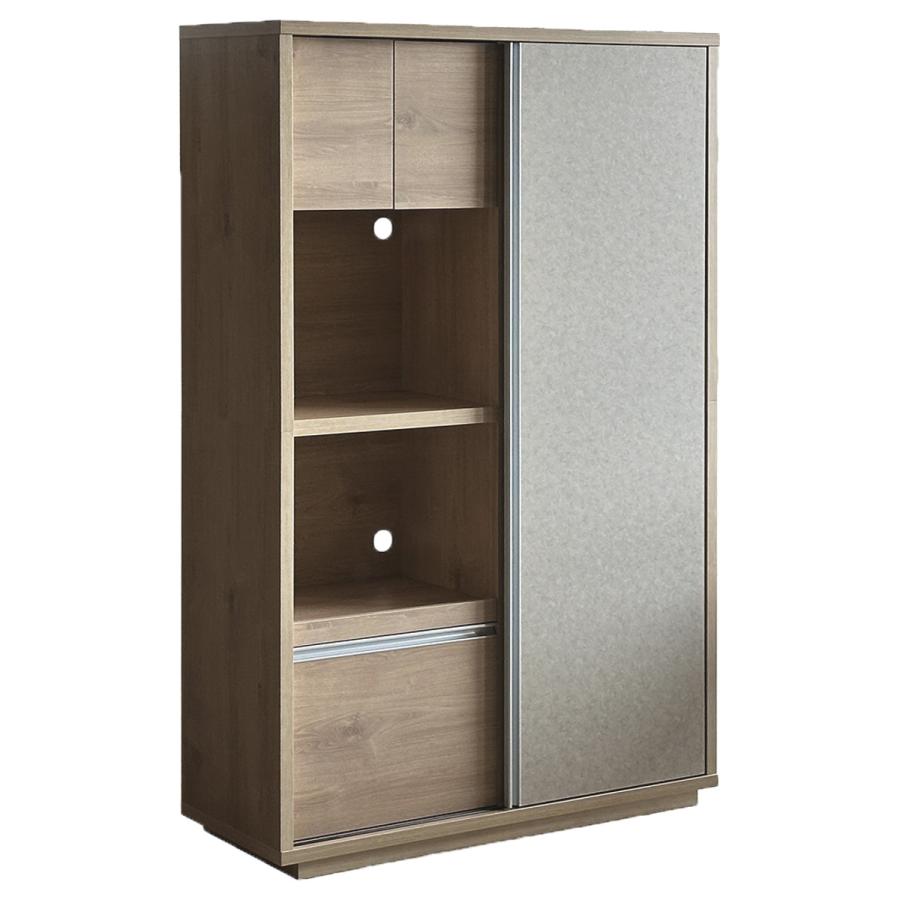 東馬（Tohma） 食器棚 幅118cm スライド扉 可動棚 大型レンジ対応 日本