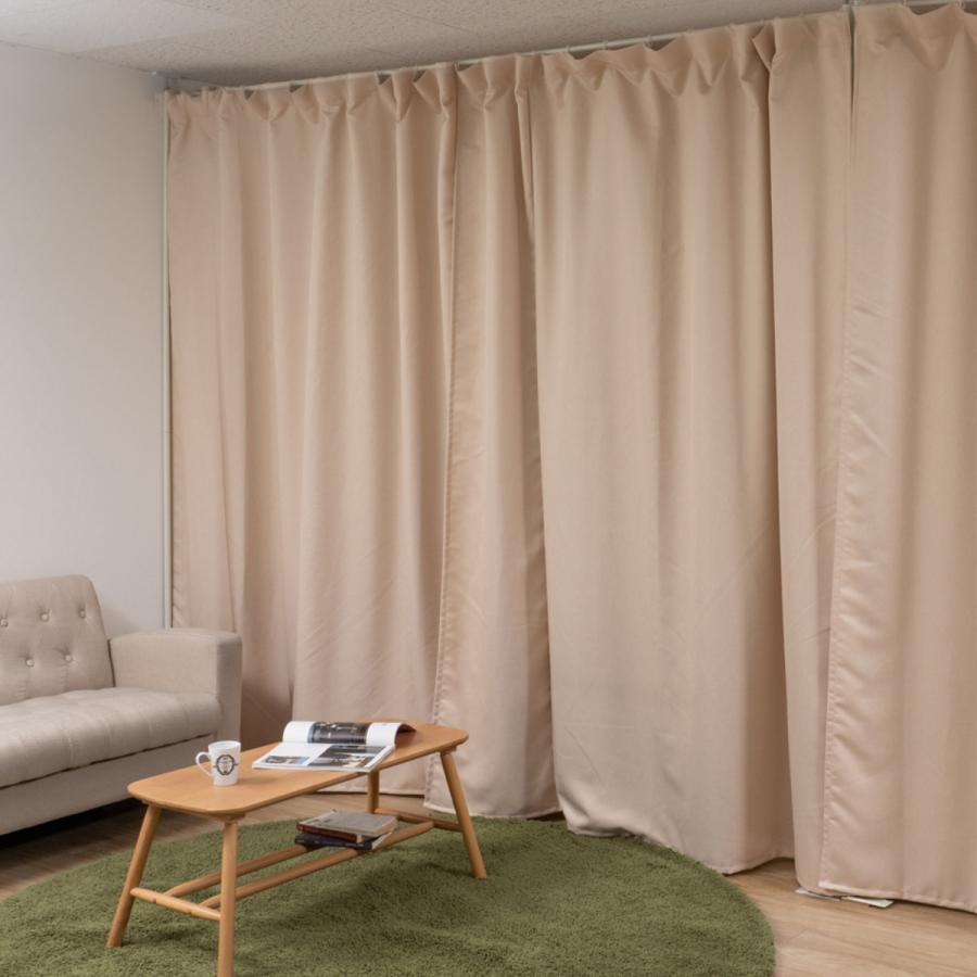 突っ張り 伸縮カーテン ストレートタイプ 幅162-360cm カーテン2枚