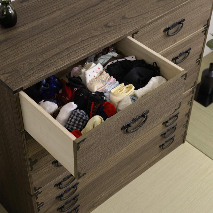 桐 民芸箪笥 幅99.5cm 7段 積み重ね 時代 ( たんす 収納 桐 民芸箪笥 幅99.5cm 7段 積み重ね 時代 ( たんす 収納