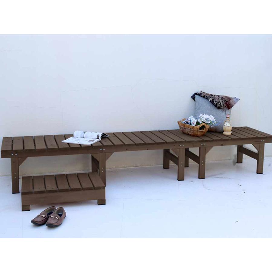 ユニット縁台ベンチ hiyori 連結3点セット 幅174×奥行55cm （ ガーデン