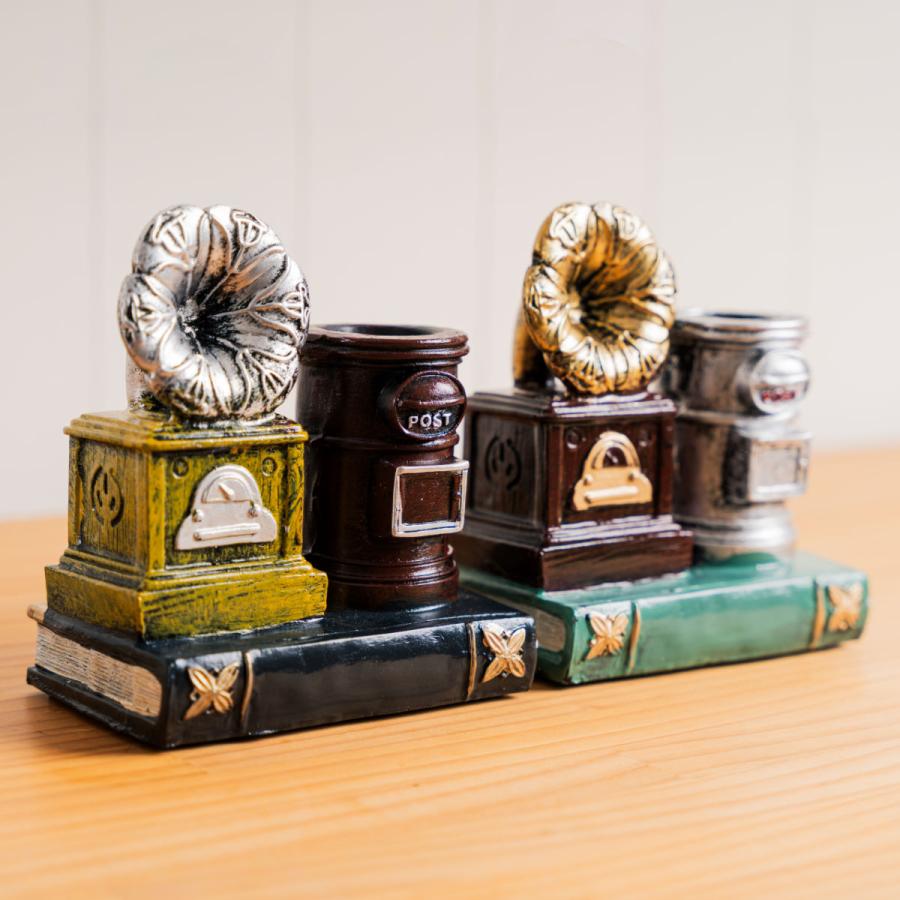 アンファンス ペン立て アンティーク ペンスタンド 蓄音器