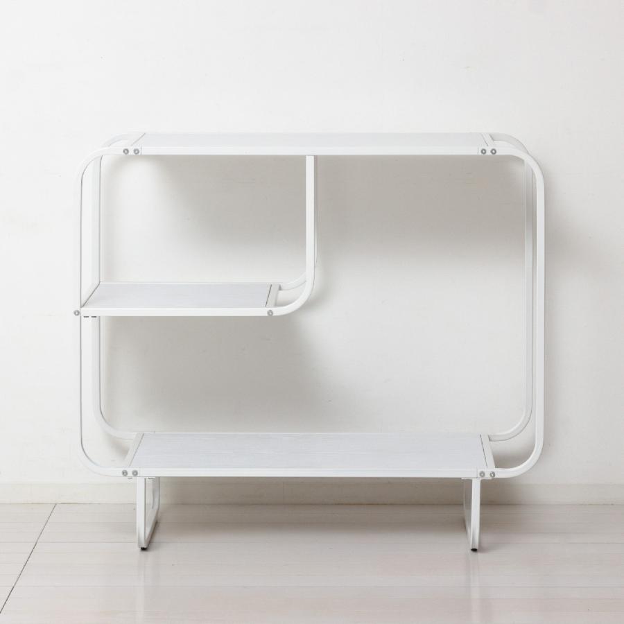 クロシオ ディスプレイラック 幅91.5cm 3段 スチール 白木目 （ ラック