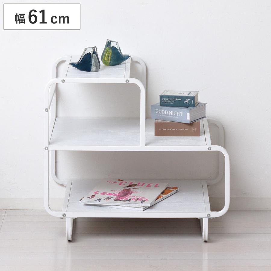 クロシオ オープンラック 幅61cm 3段 スチール 白木目 （ ラック 収納