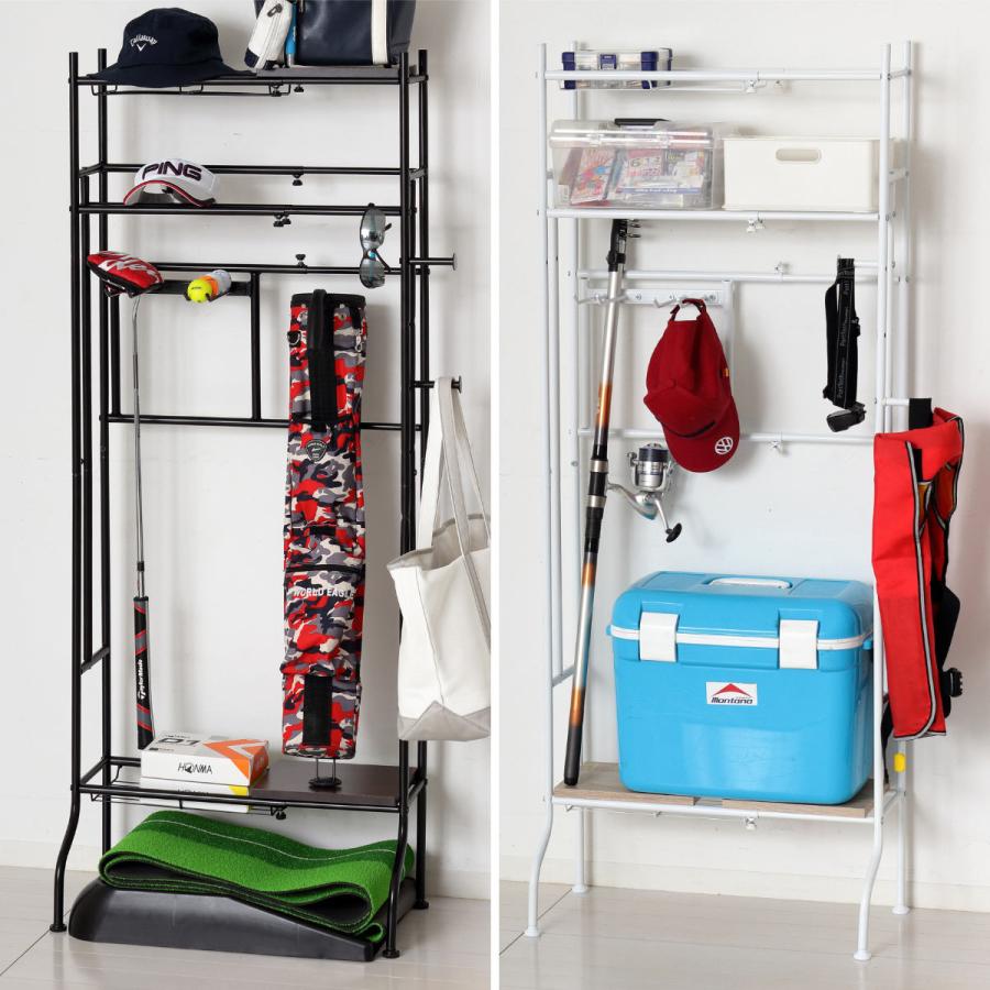 クロシオ スポーツ用品 収納 伸縮可能 ラック 幅40-60cm （ 棚 伸縮