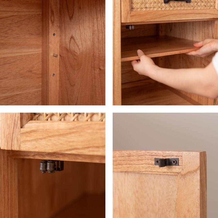 東谷 デスク シンプル 幅112cm 引出し付 ラタン （ 机 パソコンデスク